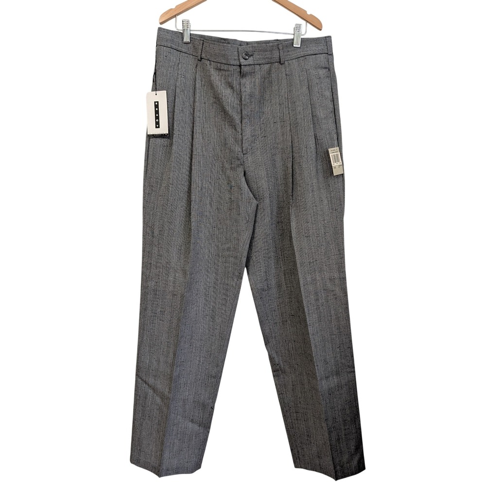 VTG Levi Strauss Exact Trousers 34x31 Gray Pleated USA Retro 80s Talon Zipper
